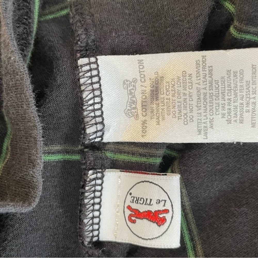 Le Tigre Rare Vintage Black with Green and‎ Grey Stripes  Size XL - Picture 5 of 6